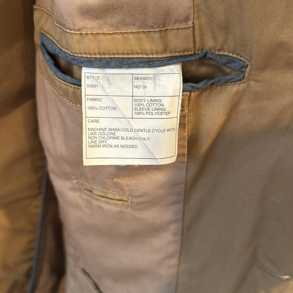 J. Crew Men’s Clayton Sportscoat Khaki Tan Beige Front Pockets Broken In Size S